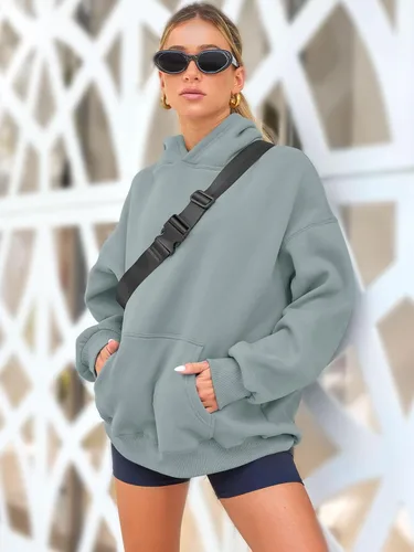 Miniatura 23 de AUTOMET Sudaderas de gran tamaño con capucha de forro polar para mujer, camisas de manga larga, sudaderas con bolsillo para otoño 2025