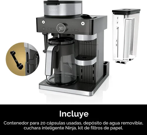 Miniatura 11 de Ninja Cafetera programable de 12 tazas, 2 estilos de preparación, plato caliente ajustable, depósito de agua de 60 onzas, preparación retardada