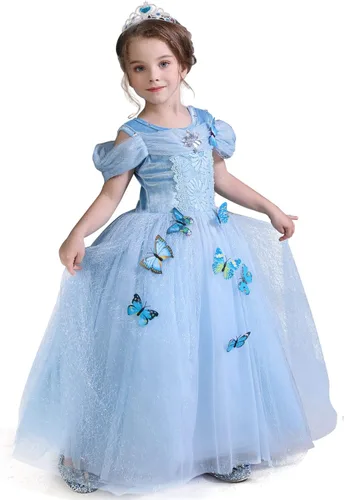 Miniatura 2 de NNJXD vestido informal, manga larga, de algodón, para la escuela, para niña