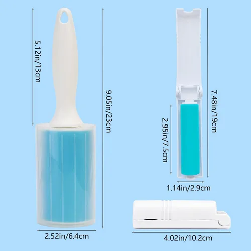 Miniatura 8 de Rodillo de pelusa de gel adhesivo lavable, paquete de 4, rodillo reutilizable para pelos de mascotas, removedor de limpiador para ropa, asientos