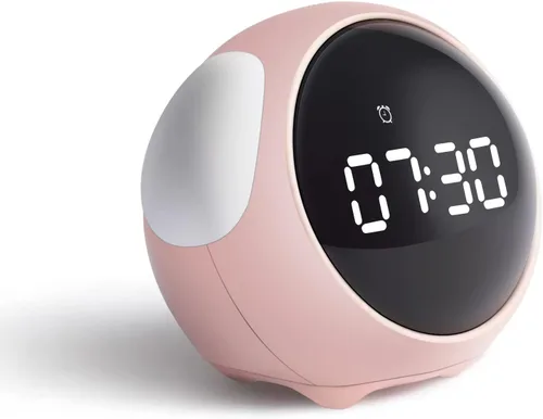 YUANZ Reloj despertador para niños, luz nocturna de brillo ajustable, activada por voz, despertador, juguete y regalo para niños pequeños, niños y