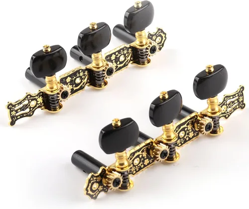 Miniatura 5 de Mr.Power Afinadores de guitarra, cabezales de máquina de 3+3 juegos de teclas de afinación, clavijas de cuerda solo para guitarra clásica
