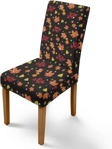 Miniatura 61 de Rnyleeg Thanksgiving Chair Covers for Living Room No Arms Turkey Pumpkin Stretch Dining Chair Covers Set of 6 Soft Washable Kitchen Chair Protector