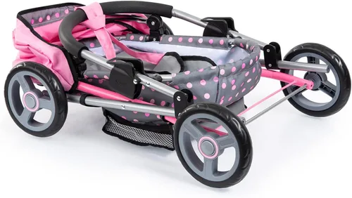 Miniatura 3 de Bayer: Cochecito Cosy, Fairy Poka Dot Gris Rosa - Incluye manta+almohada+bolso, para muñecas de hasta 18 pulgadas, a partir de 3 años
