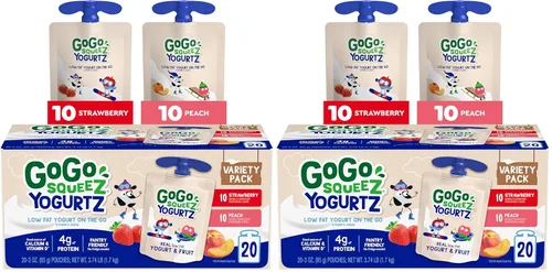 Miniatura 10 de GoGo squeeZ yogurtZ Paquete Variado, Arándano y Baya, 3 oz (Paquete de 20), Aperitivos para Niños Hechos de Yogur Real y Fruta, No Necesita