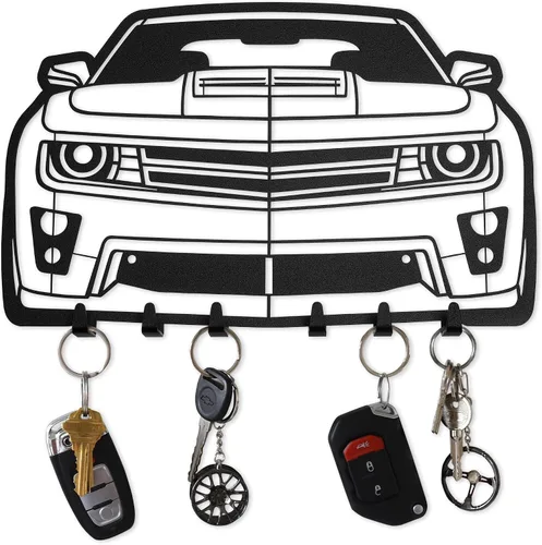 Miniatura 13 de MOOH Llavero de metal para automóvil con 6 ganchos, decoración única de pared para hombres y mujeres, decoración de cueva de hombre genial