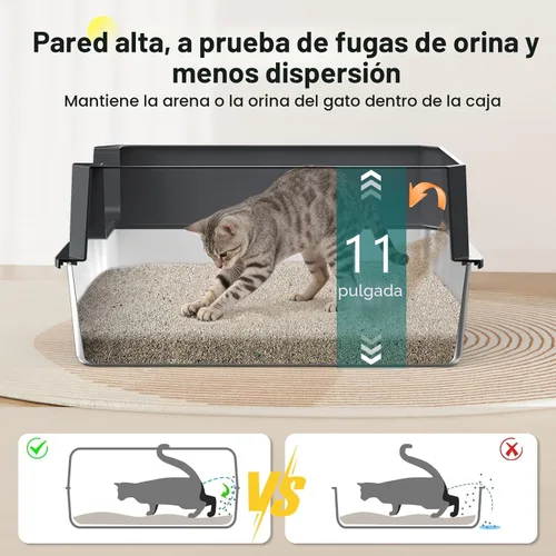 Miniatura 2 de Caja de arena de acero inoxidable, cajas de arena extra grandes para gatos grandes, caja de arena de metal extragrande para gatos con tapa, caja XL
