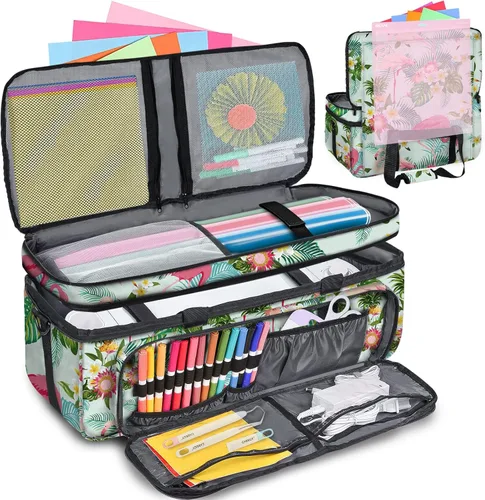 Miniatura 9 de IMAGINING Estuche de transporte para Cricut Maker 3, Maker 4, bolsa de máquina de doble capa con cubierta para Cricut Explore 4, Explore 3, Explore