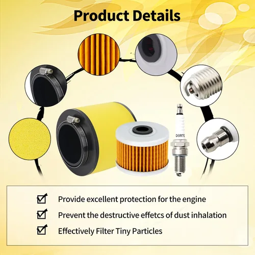 Miniatura 4 de TIANYAN 17254-HN5-670 Filtro de aire con filtro de aceite/kits de bujías de repuesto para Honda Rancher TRX350FE TRX350TE TRX350TM 2000-2006