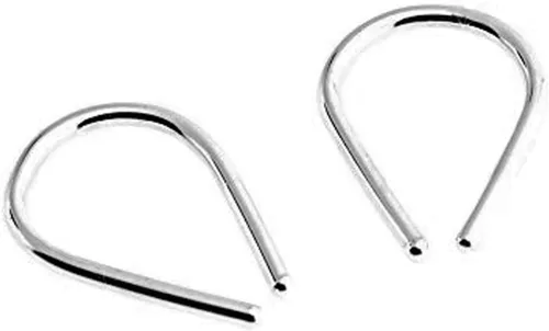 Miniatura 22 de 13mm de plata de ley 20 GA Aretes de aro invertidos colgantes de lágrima hipoalergénicos ligeros con hilo para mujer
