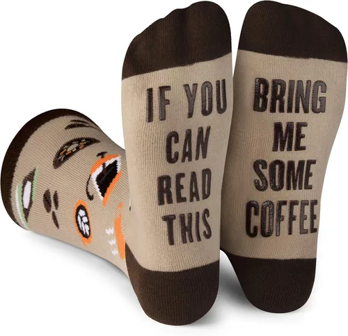 Lavley Calcetines divertidos con texto en inglés "If You Can Read This, Bring Me Funny Socks", regalos novedosos para hombres, mujeres y adolescentes