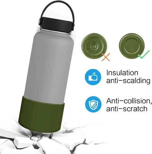 Miniatura 2 de WUQID Protective Silicone Boot Sleeve for 12oz-40oz Hydro Sport Flask/Stanle Water Bottles Tumbler Anti-Slip Bottom Sleeve Cover for All Water