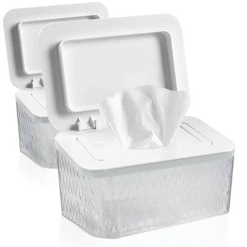 Miniatura 8 de Dispensador de toallitas húmedas para bebés, contenedor de toallitas húmedas de mayor capacidad, contenedor de toallitas para baño, mantiene