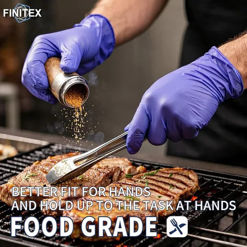 Miniatura 2 de FINITEX Guantes de examen de nitrilo azul hielo, sin polvo, 1000 guantes de limpieza médica y del hogar