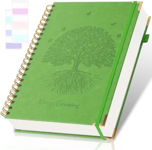 Miniatura 8 de Cuaderno de espiral, cuaderno con renglones universitarios, A5, diarios de cuero de 300 páginas para escribir, cuadernos de tapa dura de 5.7" x 8.5