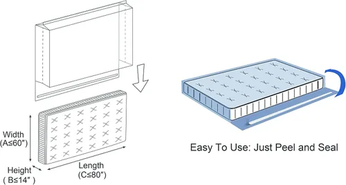 Miniatura 2 de ComfortHome Bolsa de colchón sellable extra gruesa de 4 mil con tira adhesiva para mudanza y almacenamiento, resistente, se adapta a