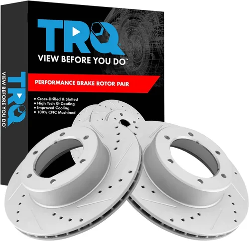 Miniatura 38 de TRQ Juego de rotores de freno de rendimiento trasero con revestimiento G premium compatible con Mazda 6 2014-2021