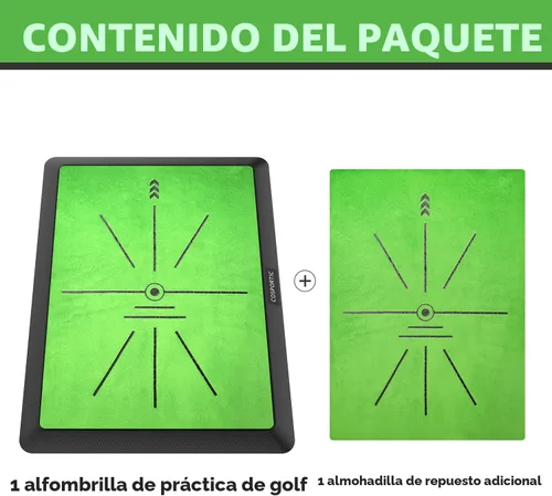 Miniatura 6 de COSPOPTIC Golf Hitting Mat with Swing Path Feedback, Heavy-Duty Rubber Base Anti-Slip Golf Training Mat, Extra Replaceable Surface, Portable