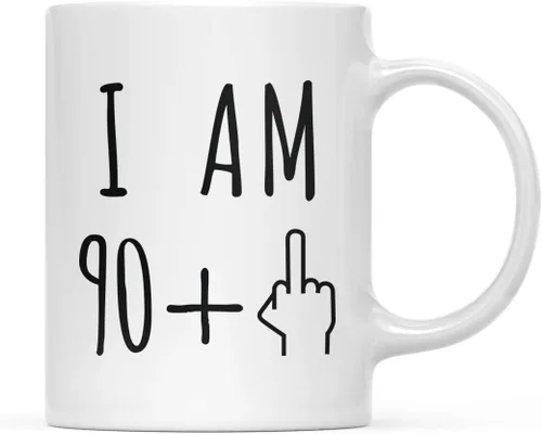 Miniatura 15 de Andaz Press Divertida taza de café de 11 onzas, regalo de broma de cumpleaños, I Am 49 + 1 dedo medio, 1 paquete, ideas de regalo de cumpleaños 50