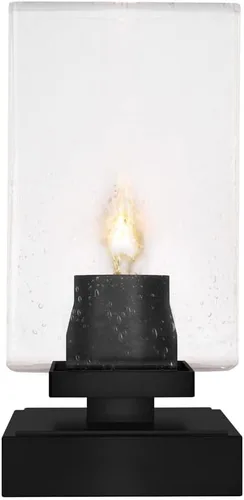 Miniatura 5 de Toltec Lighting Luna Accent - Lámpara de mesa, acabado grafito, cristal cuadrado de burbujas ahumadas de 3.5 pulgadas