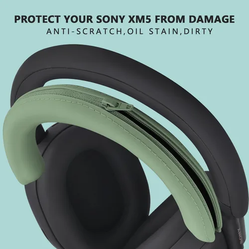 Miniatura 4 de Funda de silicona para Sony WH-1000XM5, Sony xm5 Wireless Headphones Funda protectora, color verde cactus