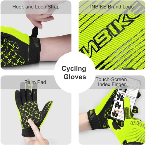 Miniatura 5 de INBIKE Guantes de bicicleta de montaña para hombre, transpirables, elásticos, para pantalla táctil, resistentes al desgaste, deportes al aire libre