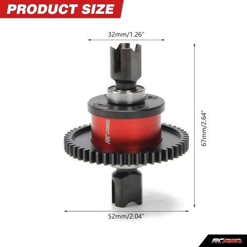 Miniatura 3 de RCAWD Juego de dificultad central con 40CrMo Main Diff Gear 50T Spiral para actualizaciones ARRMA 6S, 1/7 infracción de equipo de bomberos delito