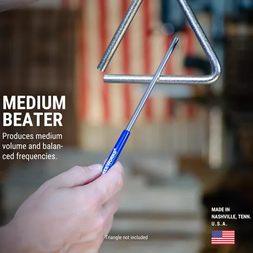 Miniatura 2 de TreeWorks Golpeador triangular, fabricado en Estados Unidos, acero inoxidable, accesorio profesional para instrumentos musicales de percusión