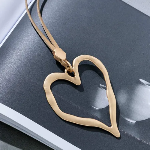 Miniatura 2 de Collar con colgante de corazón de amor para mujer, joyería de moda, collares largos de suéter Chian