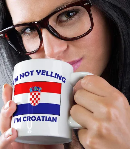 Miniatura 5 de Speedy Pros Taza de té de cerámica con texto en inglés "I M Not Yelling I Am Croatian Croatians Croatians - Taza de té de cerámica, regalo