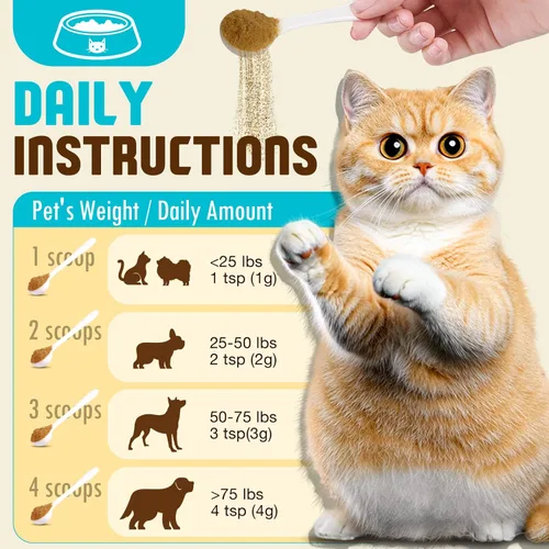 Miniatura 4 de Suplemento orgánico de hongos en polvo para perros y gatos - Complejo de 11 hongos con cola de pavo, reishi y cordyceps, apoya el lipoma, el alivio