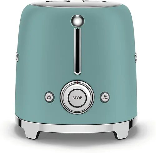 Miniatura 2 de SMEG Tostadora de 2 rebanadas con 6 ajustes preestablecidos y función de descongelación y bandeja de migas extraíble (Jade)