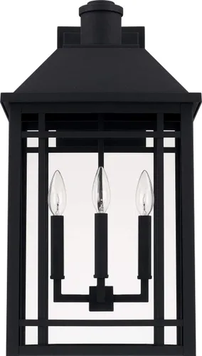 Miniatura 3 de Capital Lighting 927121BK Braden - Aplique de pared de cristal transparente para exteriores, 2 luces, 120 vatios totales, 17 pulgadas de alto x 10