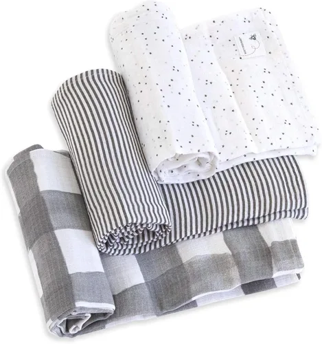 Miniatura 12 de Burt's Bees Baby - Mantas de muselina de algodón para bebé, paquete de 3, multiusos, ligeras y transpirables, 100% algodón orgánico estrellas