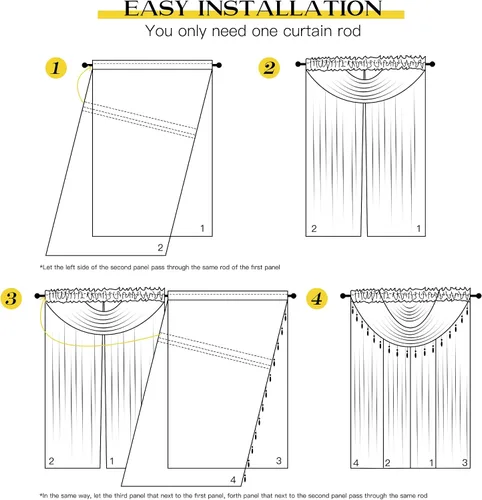 Miniatura 4 de NICETOWN - Cortinas transparentes elegantes de gasa para sala de estar/guardería, cortinas victorianas con bolsillo para barra, gris claro y blanco