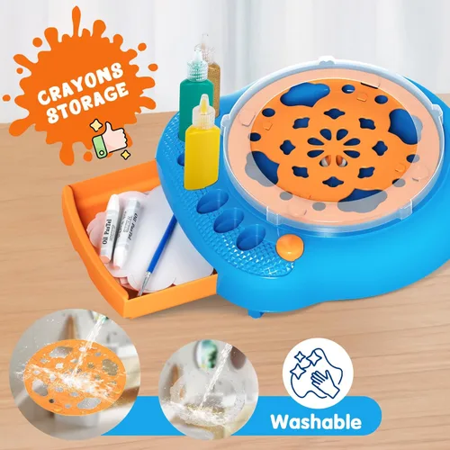 Miniatura 5 de Kit de máquina de arte giratorio de pintura para niños, artes y manualidades, juegos de juguetes giratorios para niños y niñas de 6, 7, 8, 9 años