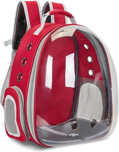 Miniatura 3 de Transportín de Mochila burbuja para mascotas pequeñas y medianas – Diseño de cápsula transparente y transpirable – Bolso de viaje aprobado por Azul