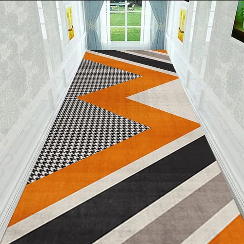 Miniatura 4 de Alfombra larga con respaldo antideslizante, alfombra para interiores y exteriores, fácil de limpiar, tapete antideslizante de 39.4 x 177.2 in/47.2 x