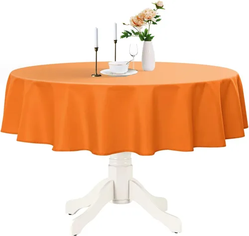 Miniatura 17 de Romanstile Mantel redondo impermeable, resistente a las manchas y sin arrugas, para cocina, comedor, fiesta, boda