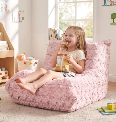 Miniatura 35 de Sillones tipo puf para adultos, puf gigante con espuma viscoelástica, sillón puf con relleno, piel sintética, para la sala, dormitorio u oficina azul