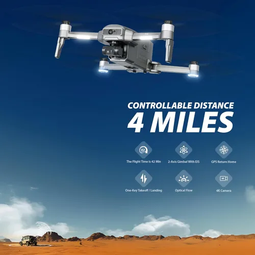 Miniatura 3 de Contixo Drone para adultos, video 4K/30FPS, cardán de 2 ejes y EIS, evitación de obstáculos, control remoto de pantalla táctil de 5.5 pulgadas
