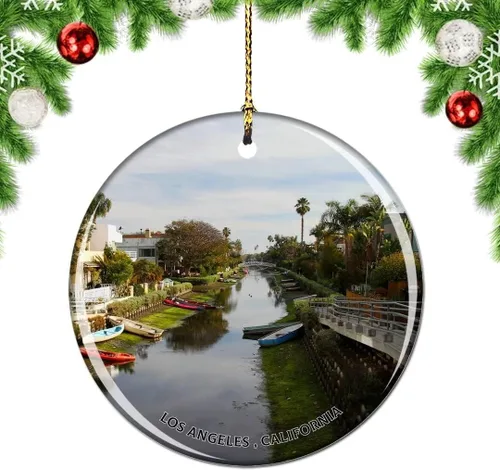 Miniatura 9 de California Los Ángeles Battleship Museum USA Christmas Tree Adorno Decoración Colgante Colgante Decoración City Travel Souvenir Collection Porcelana