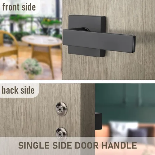 Miniatura 2 de KNOBWELL Paquete de 1 palanca ficticia de servicio pesado para puerta interior, mango ficticio de servicio pesado, de un solo lado, acabado negro