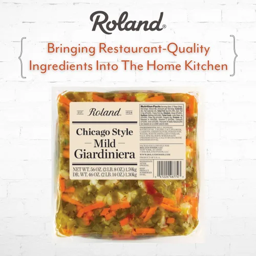 Miniatura 4 de Roland Foods Chicago Style Mild Giardiniera, condimento de pimienta italiana, procedente de los Estados Unidos, bolsa de 56 onzas