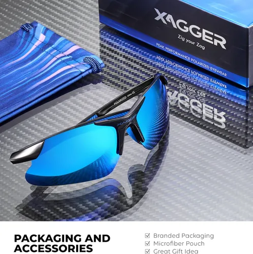 Miniatura 6 de Gafas de sol deportivas polarizadas para niños y niñas, gafas de béisbol y sóftbol, montura TR90 Negro Espejo azul hielo