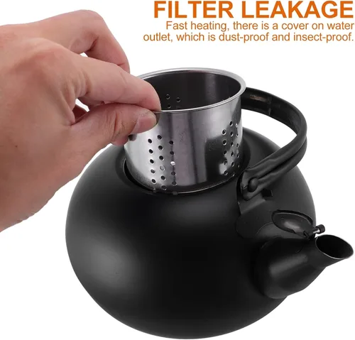 Miniatura 9 de Hervidor de té para estufa, hervidor de agua doméstico de ebullición rápida con silbato, práctica tetera para placa de inducción