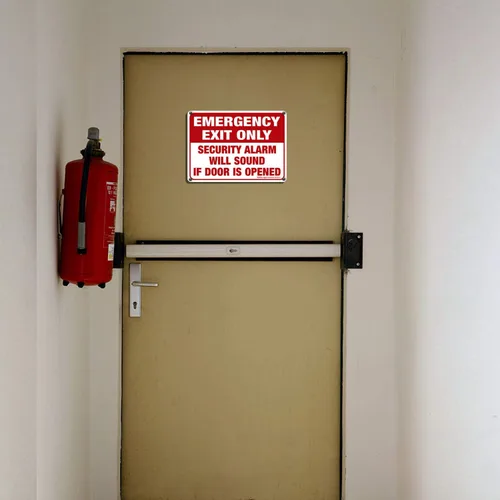 Miniatura 6 de Solo salida de emergencia: alarma de seguridad sonará si la puerta está abierta, paquete de 4, 10 x 7 pulgadas, aluminio libre de óxido, protección