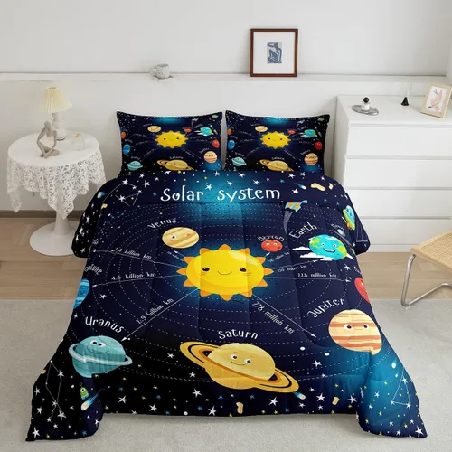 Miniatura 34 de Erosebridal - Juego de edredón con bandera estadounidense, juego de edredón de plumón tamaño individual para niños y adolescentes, juego de edredón