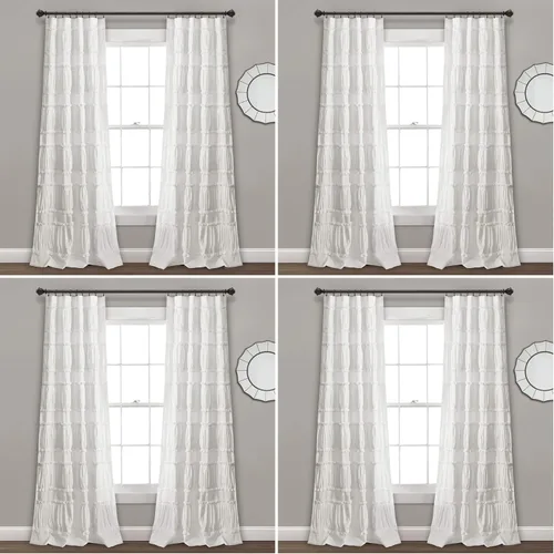 Miniatura 7 de Lush Decor Nova Ruffle - Par de paneles de cortinas con volantes para ventana, 42"A x 84"L, gris