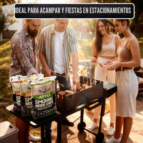 Miniatura 8 de Mr. Bar-B-Q - Chips de madera para ahumar de madera, paquete de 3 sabores, manzana, mezquite y nogal de Mr. Bar-B-Q, se pueden utilizar en parrilla
